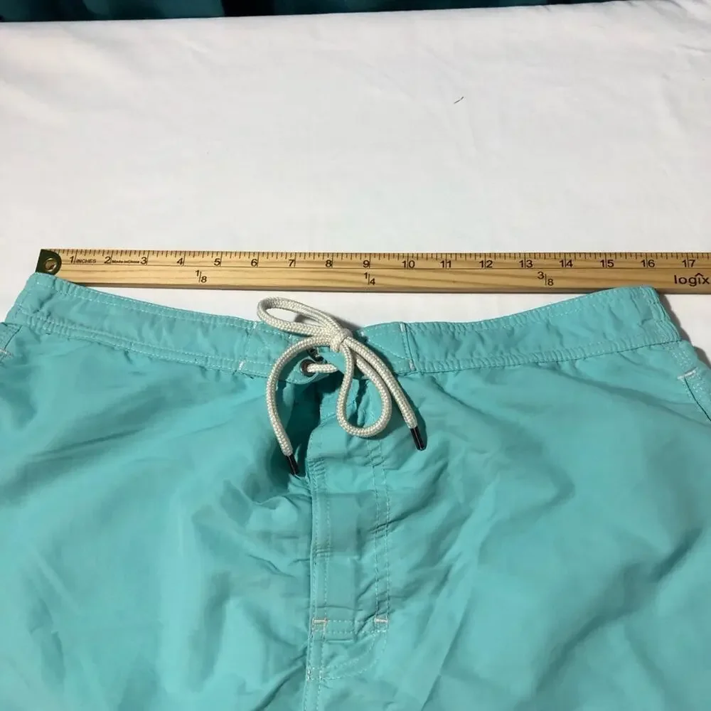 Polo Ralph Lauren mens L bathing suit turquoise blue drawstring waist pockets